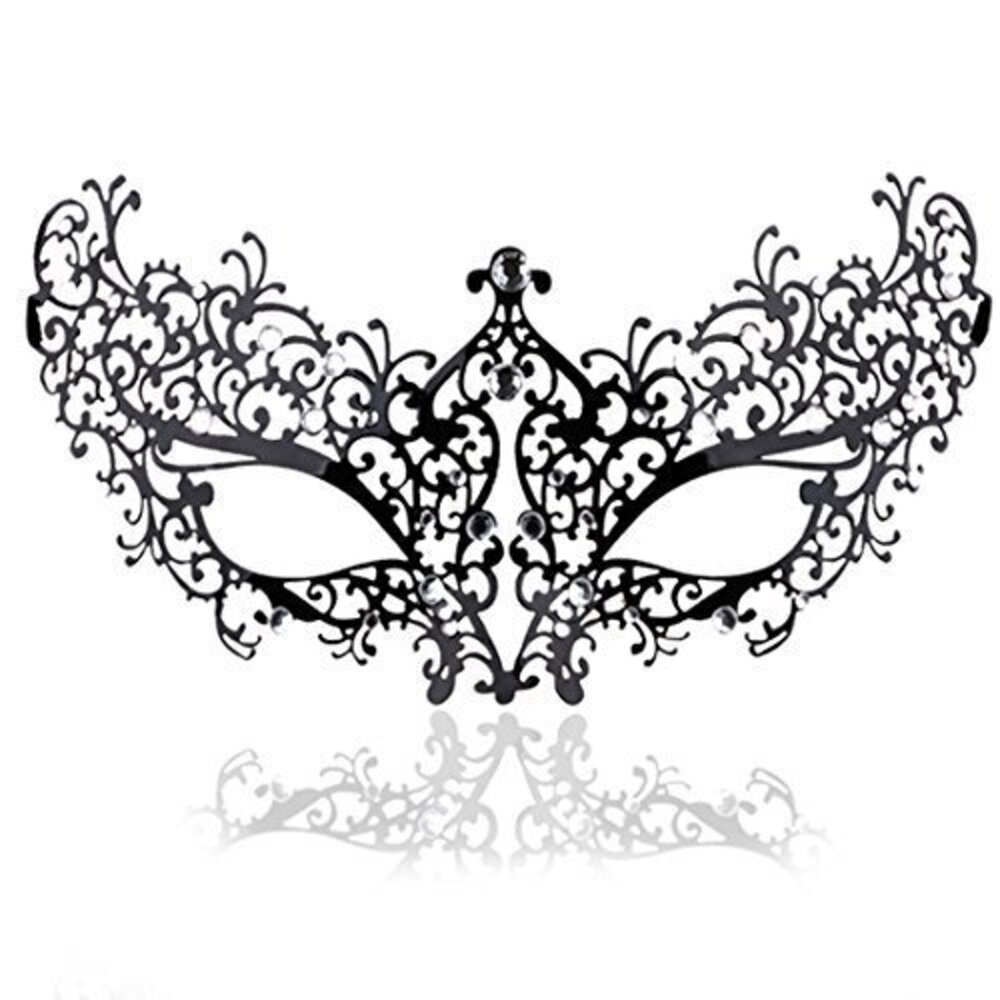9998 Masquerade Mask Ultralight Metal Mask Shiny Rhinestone Venetian Pretty